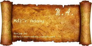 Mór Adony névjegykártya